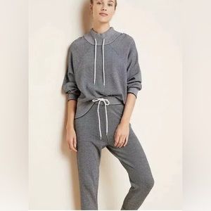 Varley Maceo 2Piece Set Pique Knit Sweatshirt and Sweatpants Set in Grey